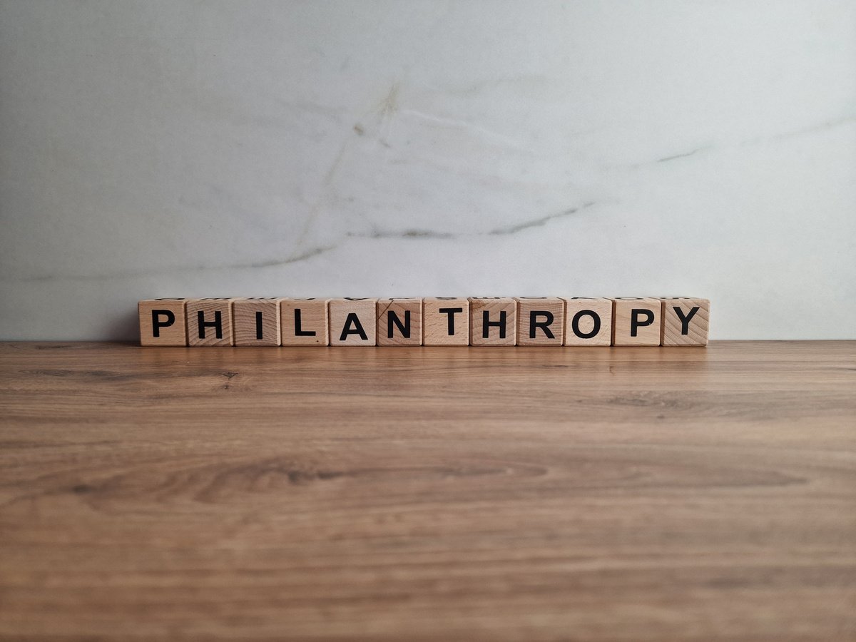 Philanthropy word from wooden blocks